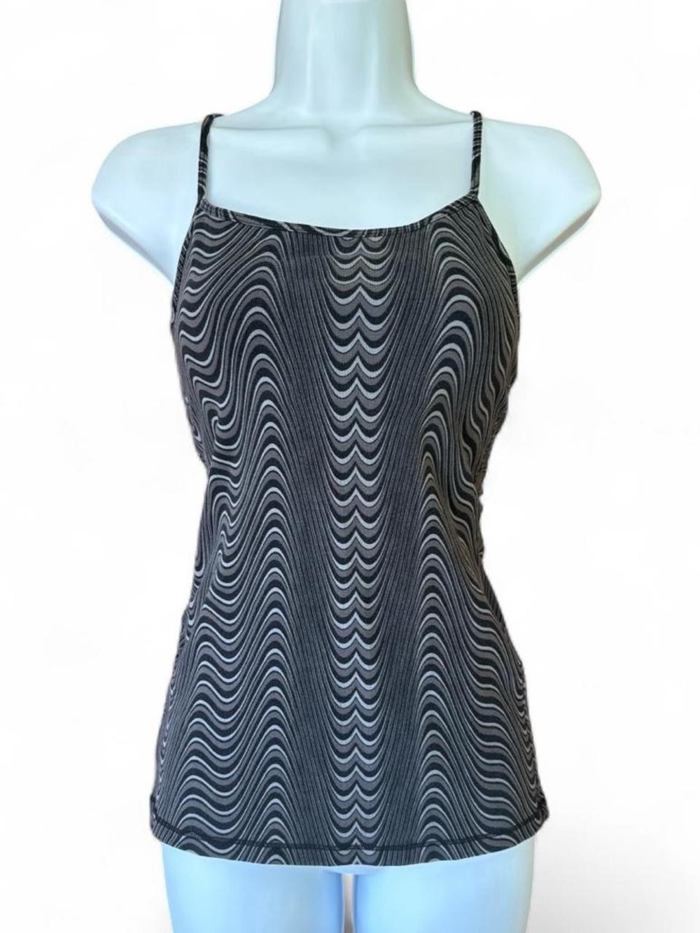 Y2k Express Wavy Spaghetti Strap Cami Tank Top with Bra S Fairy Gothic Whimsy